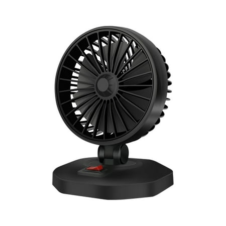 Kyusrd Car Fan 2 Speed 12V Circulator - 360 Degree Rotatable Auto Fan For Sedan SUV/RV/Boat/Auto Vehicles