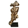 thumbnail image 2 of Keep Silent Men Figurine Minimalist Style Creative Face Sculpture for Living Room Desktop Cabinet, 2 of 3