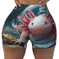 thumbnail image 2 of Pofeuu Bubbles Axolotl Fantasy Print Workout Shorts for Women Scrunch Butt Lifting High Waisted Yoga Gym Seamless Booty Biker Shorts-XX-Large, 2 of 8