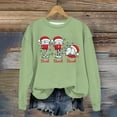 thumbnail image 2 of WEAIXIMIUNG Sweatshirts Courts pour Femmes Plus Femmes Décontracté Col Rond Noël Verre Neige Chapeau de Noël Imprimé Hoodie, 2 of 3