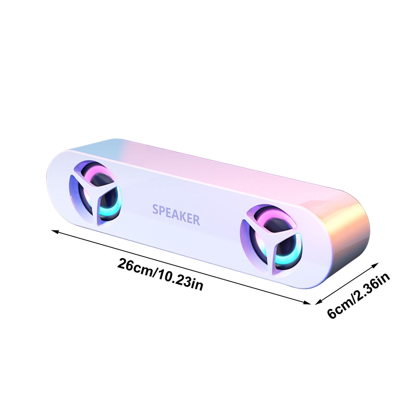 Dual Speaker Dual Diaphragm Bluetooth 5.0 Desktop Mini Speaker, Balanced Layered Stereo Sound, Dynamic Gradient Breathing Ambient Light & Wired Wireless Dual Connection