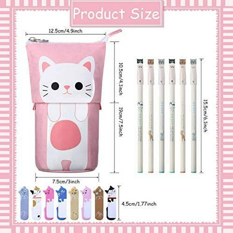 Canvas Pencil Case Roll Cute Cat Canvas Roll Pencil Pouch Cats