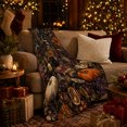 thumbnail image 3 of Printed Flannel Throw Blanket with Sunflowers, Pumpkins, Bottles and Books Print, 3 of 9