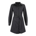 thumbnail image 2 of Women's Shirt Dress Long Sleeve Lapel Button Closure Dress Casual Blouse, 2 of 9