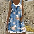 thumbnail image 2 of GHSOHS Maxi Dress Trendy Summer Dresses Plus Size Women's Denim Printed Dresses Two Pieces Sleeveless Mini Jeans Dress Cute Crew Neck Loose Tank Casual Dress Formal Dresses Blue Plus Size D,L, 2 of 5