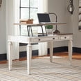 thumbnail image 3 of Bowery Hill 2 Drawer Lift Top Writing Desk in White and Brown, 3 of 5