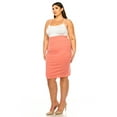 thumbnail image 5 of Women's Plus Size Solid Pencil Skirt with Banded Waist - Stretchy, 5 of 6