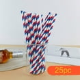 thumbnail image 2 of LACKUST 25 Pieces Disposable Paper Straws Clearance,Flexible Long Drinking Paper Straw,Colorful Paper Straws for Party,bule red white, 2 of 6