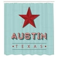 thumbnail image 3 of Ambesonne Austin Shower Curtain, Texas Wording and a Star, 69"Wx75"L, Ruby Pale Seafoam, 3 of 5