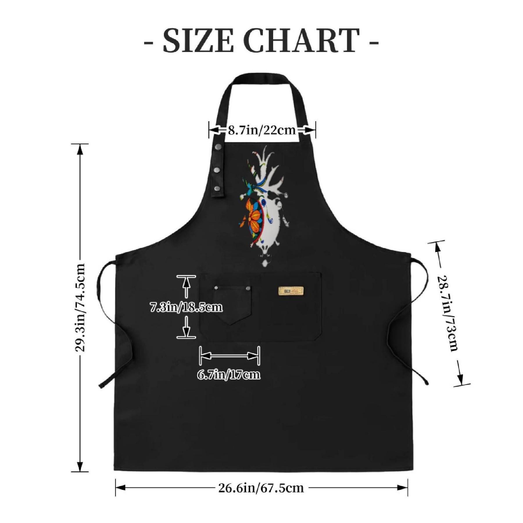 Stylish 2 Pack Adjustable Bib Apron with Colorful Geometric Antelope Design & 2 Pockets - Perfect for Cooking & Chef Use
