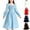 Blue, variant on Girls Dresses Teen Kids Long Sleeve Party Birthday Prom Formal Fancy Midi Dress Size 7-15, Blue