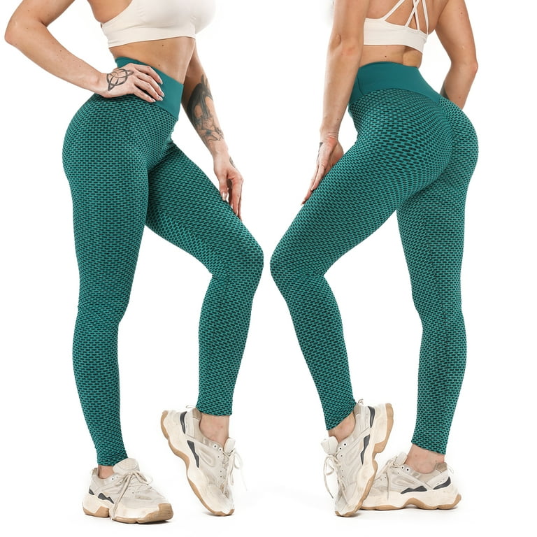 FITTOO Women Booty Yoga Pants High Waisted Ruched Butt Lift Textured Tummy  Control Leggings 