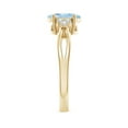 thumbnail image 3 of ANGARA Natural 1 ct Aquamarine Split Shank Ring with Trio Diamonds in 14K Yellow Gold for Women (Size-8x6mm) | March Birthstone, Anniversary, Jewelry Gift for Women | Natural Aquamarine Ring, 3 of 9