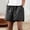 #0356-Black, variant on Womens Linen Blend Shorts, Solid Casual Summer Bottoms, Elastic Waist Comfy Pocket Pants, Breathable 5 Inch Shorts Gift
