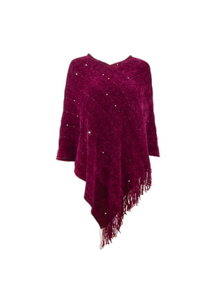 Central Chic Stunning Women's Poncho Wrap With Sequin Detail *FAST  DELIVERY*