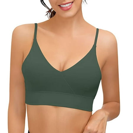 

Cathalem Top Set Strappy Tank Padded Yoga Tops Wirefree Bra Women s Crisscross Adjustable Sports Women s Shirt Women Vest Army Green Large