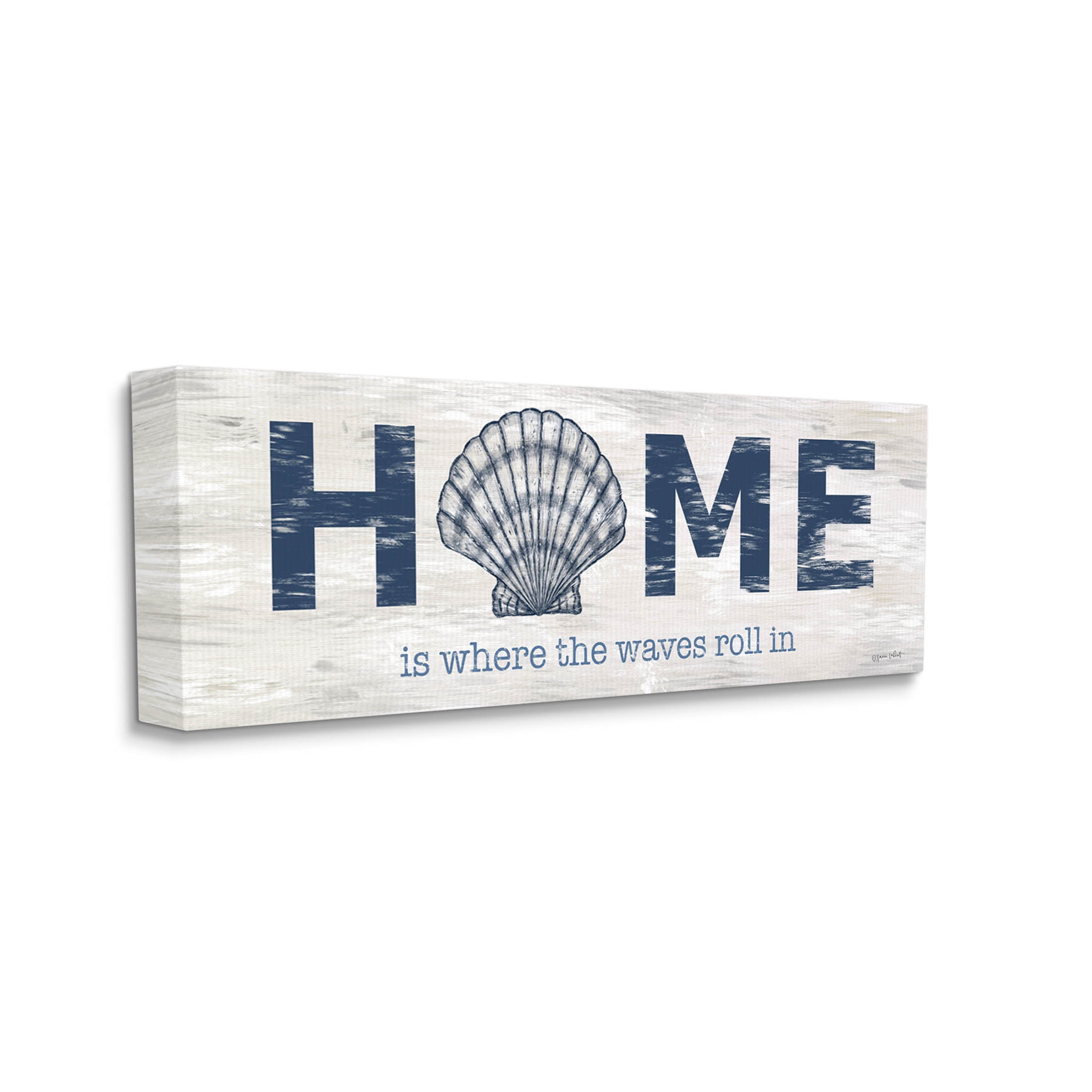 Home Where Waves Roll In Phrase Coastal Graphic Art Gallery Wrapped Canvas Print Wall Art