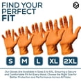 thumbnail image 3 of FIRST GLOVE Heavy Duty Disposable Gloves - 8 Mil Thick Orange Nitrile Gloves, Industrial with Raised Diamond Textured, Latex-Free and Tear-Resistant - 1000 Ct. (Medium), 3 of 7
