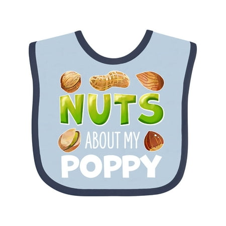

Inktastic Nuts About My Poppy Peanut Almond Pistachio Gift Baby Boy or Baby Girl Bib