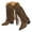 Coffee, variant on Retro Fringe Cowboy Boots for Women Wide Calf Chunky Heel Studded Tassal Cowgirl Knee High Booties
