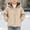 Beige, variant on QQZ Boys Fleece Lined Hooded Puffer Jacket, Solid Khaki Thick Warm Zip Up Coat With Multi Pockets, Long Sleeve Outerwear For Kids Aged 2-9, Suitable For Daily Wear