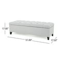 thumbnail image 3 of Paskal Contemporary Fabric Storage Ottoman Bench, Light Gray, 3 of 6