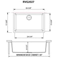 thumbnail image 2 of Ruvati USA RVG2027WH 27 x 18 in. Granite Composite Undermount Single Bowl Kitchen Sink - Arctic White, 2 of 7