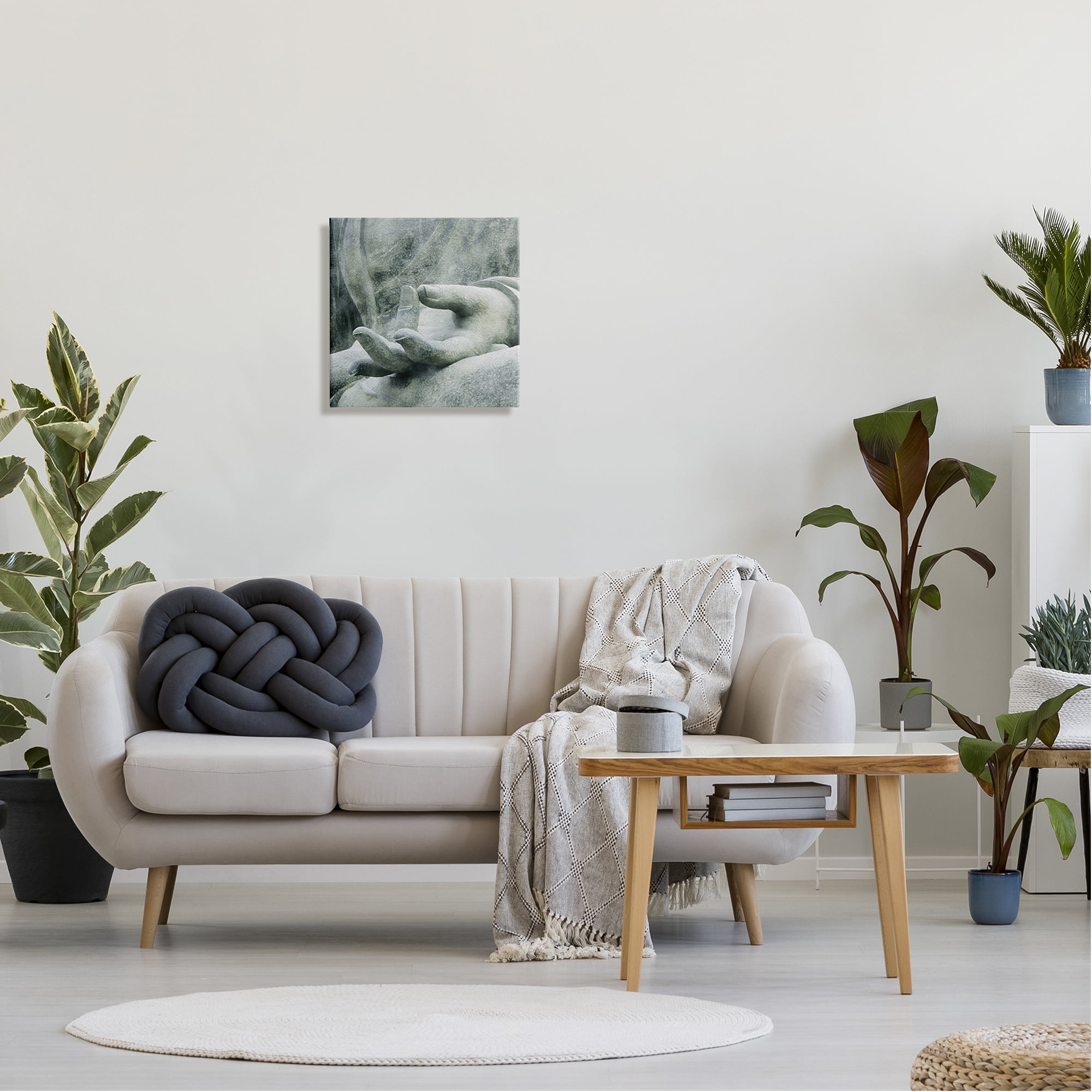 Stupell Industries Buddha Meditation Hands Figurative Photography Gallery Wrapped Canvas Print Wall Art, 17 x 17
