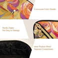 thumbnail image 5 of FORMRS Makeup Bag Travel Cosmetic Organizer for Women Fold Flat Zipper Pouch with Handle, Purple Abstract Floral, 5 of 8
