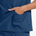 thumbnail image 5 of YLSDY Men Scrubs Set — Stretch Buttons Crew Neck Scrub Top & Jogger Pant with Pockets, Yoga Waistband, Anti-Wrinkle Scrubs for Men Dark Blue 4, 5 of 7