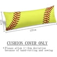 thumbnail image 3 of Sport Theme Body Pillow Cover Sports Yellow and Red Baseball Laces Softball Laces Long Pillowcase with Zipper Farmhouse Soft Cushion Covers Decorative Bedding Pillow Cases for Couch,Sofa 20"x54", 3 of 6