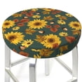 thumbnail image 3 of Fotbe Fall Daisy Leaf Nuts Stool Covers Round,Waterproof Round Bar Stool Covers Bar Chair Covers Washable Stool Cushion Slipcover for 12-14 Inch Chair-13 inch, 3 of 7