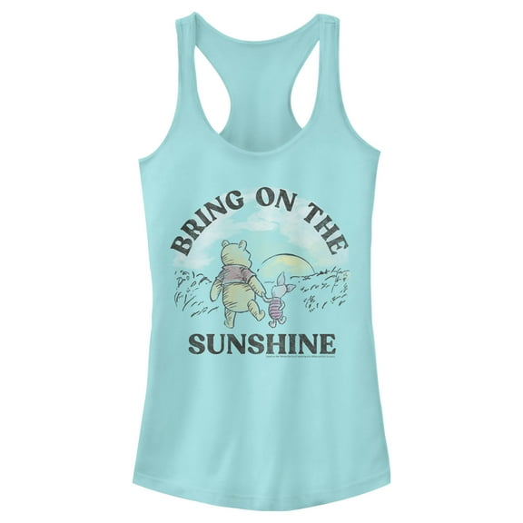 Junior's Winnie the Pooh Bring on the Sunshine  Racerback Tank Top Cancun X Small