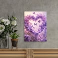 thumbnail image 4 of Purple Heart Floral Butterflies Canvas Wall Decor Ready to Hang Living Room, 4 of 7
