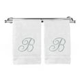 thumbnail image 3 of Monogrammed Hand Towel, Personalized Gift, 16 x 30 Inches - Set of 2 - Silver Embroidered Towel - Extra Absorbent 100% Turkish Cotton- Soft Terry Finish - For Bathroom, Kitchen and Spa- Script B White, 3 of 3