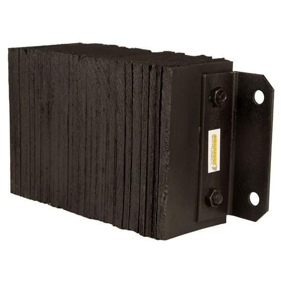 Guardian Laminated Rubber Bumper for Truck Loading Dock Protection, 24" W x 10" H x 6" D, Steel Bracket 3/4" Mounting Holes