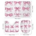 thumbnail image 3 of 4Pcs Shower Curtain Sets with Rugs with Rugs Toilet Lid Cover And Bath Mat Cute Pink Bows Waterproof Fabric Bath Curtains Bow Decorative for Bathtub Decor, 3 of 8