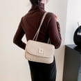 thumbnail image 5 of PU underarm bag daily travel Joker Messenger bag Dating chain bag new fashion-creamy white, 5 of 5