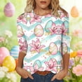 thumbnail image 1 of TaTaai Women's Fashion Easter Print Loose Casual Round Neck Three-Quarter Sleeve T-Shirt Pullover Gift, 1 of 6