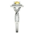 thumbnail image 3 of Halo Engagement Ring for Women - 1.3125ct Natural Citrine in 14K White Gold Promise Ring, 3 of 6