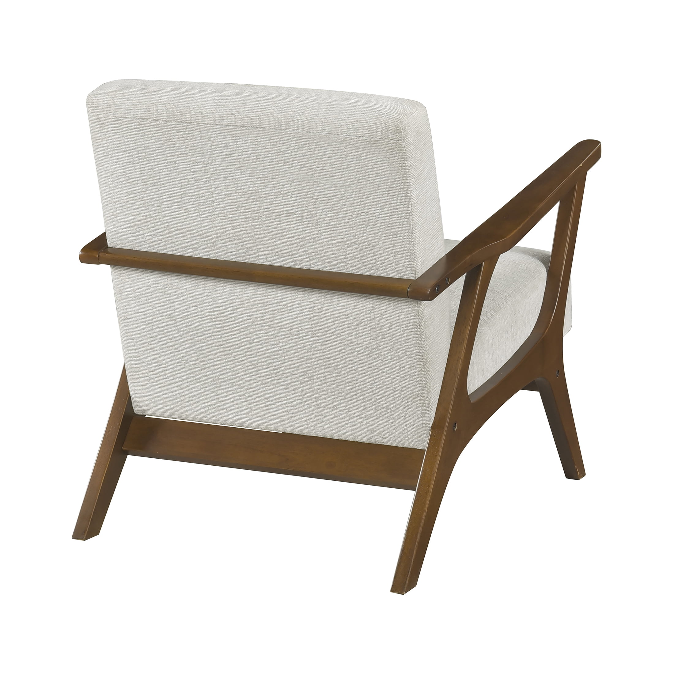 OakvillePark Everwyn Chenille Accent Chair, Beige/Chestnut Wood