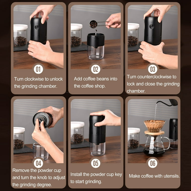 Drany Coffee Grinder with Type-C Cable 3.7V/25W 1800mAh Battery