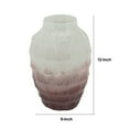 thumbnail image 4 of Benjara BM238212 12 in. Geometric Textured Glass Vase, White & Brown, 4 of 4