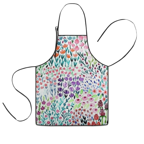 Pioneer Flower Floral Print Pattern Kids Aprons for Girls and Boys,Adjustable Neck Strap Toddler Aprons for Kids Cooking Baking