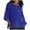 Blue, variant on JINMGG Fall Tops Women's Ladies Fashion Cropped Sleeve Solid Cotton Loose Shirt Blouse Top Gray L