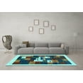 thumbnail image 3 of Ahgly Company Indoor Square Abstract Light Blue Contemporary Area Rugs, 7' Square, 3 of 4