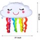 thumbnail image 2 of Paquete de 6 globos de papel de aluminio con forma de nube de arco iris, globos de papel de Mylar con nube de arco iris, globos con borlas de cara sonriente, decoraciones para fiesta de bienvenida de bebé de cumpleaños Ormromra WMZL-1298, 2 of 7