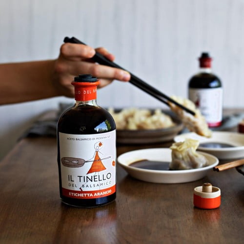 Il Tinello Balsamic Vinegar of Modena IGP Orange Label Medium Acidity 250ml, British Import (Pack of 2)
