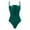 Green, variant on Women's Solid Swimsuit Retro French Style, Nylon/Spandex, Control Panel, Multiple Sizes