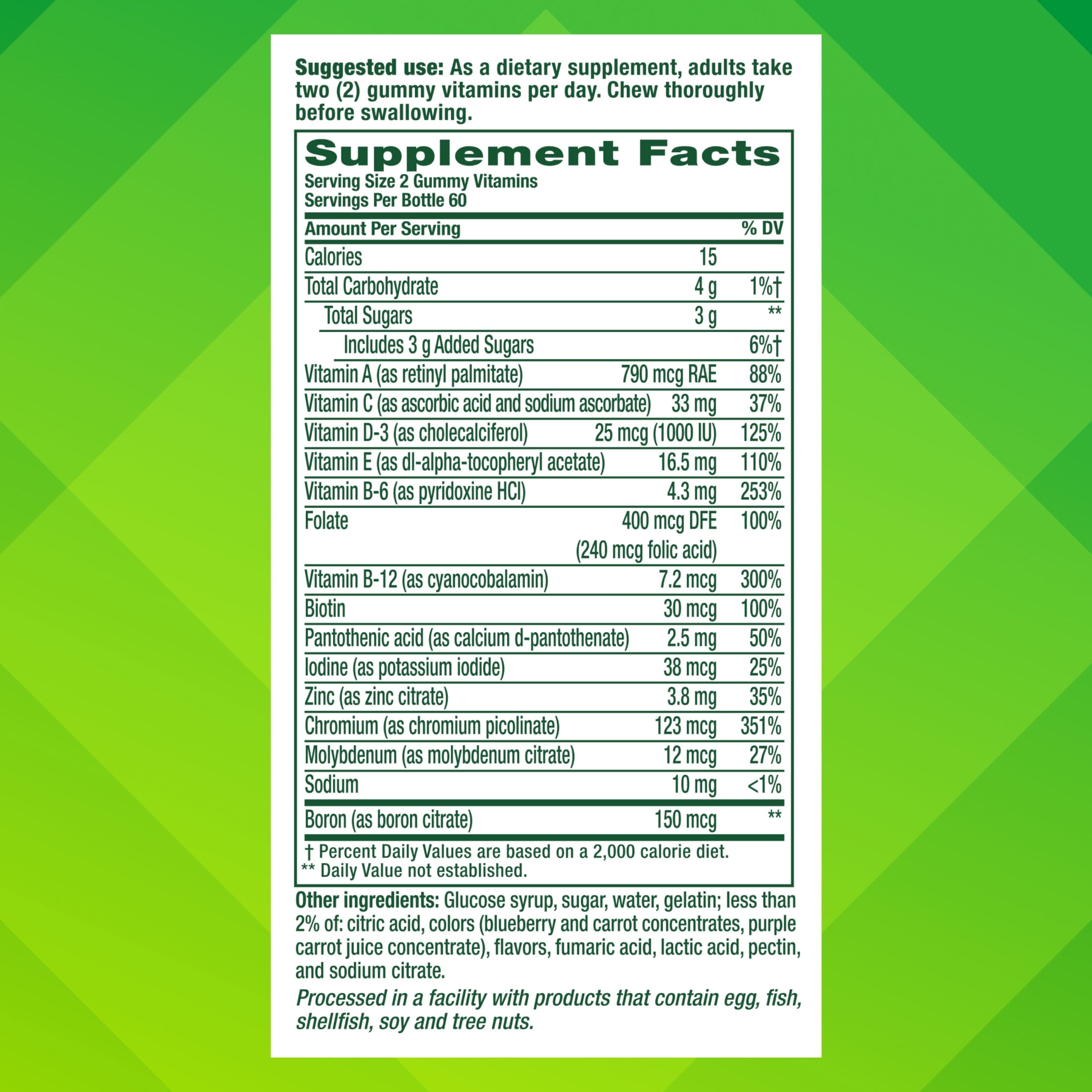 (2 pack) vitafusion Adult Gummy Vitamins for Men with 10% More Vitamins A, C, & E, 120 Count